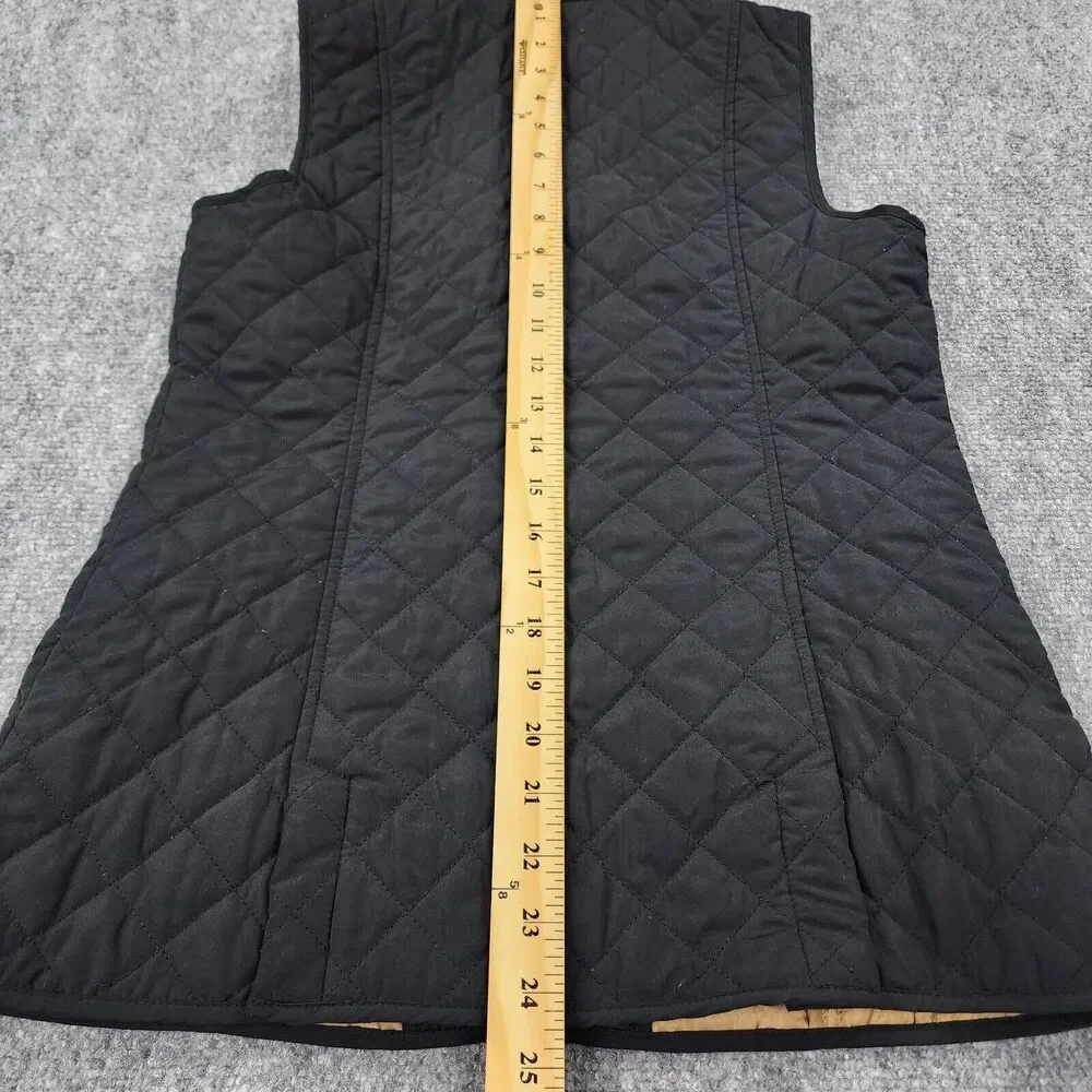 J Jill Vest Womens XS Black Heritage Quilted Button Down Lined Outdoor Hiking - Picture 6 of 16
